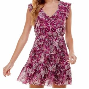 NWT City Studios Juniors' Floral Mesh Fit & Flare Dress size: S